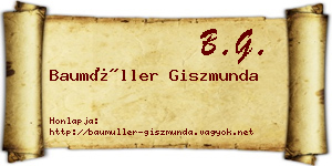 Baumüller Giszmunda névjegykártya